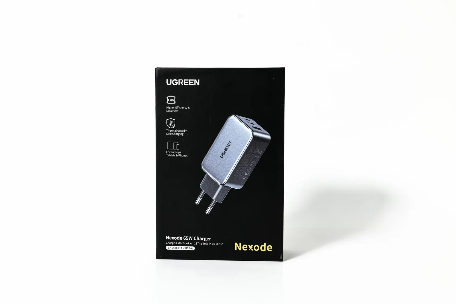 UGREEN Nexode charger box, black carton with product image