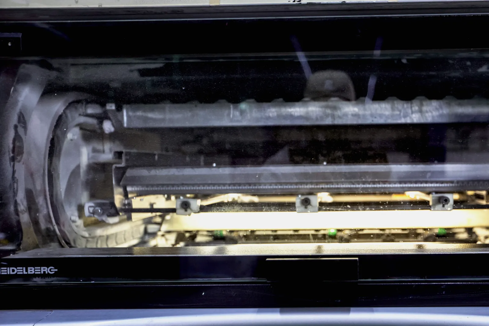 Inside a Heidelberg printing unit